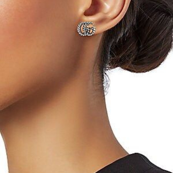 Gucci Aged Motif Double G Earrings - Picture 1 of 2